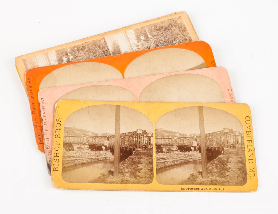 [Photography] Six stereo cards, Harper's Ferry: notably: Contraband Camp, 1865, by Soule; Ruins of the Arsenal, 1862, by Anthony; Headquarters, Maryland Heights, by Anthony; View of Harper's Ferry, Bishop Bros., #95; Bolivar Heights from Maryland S