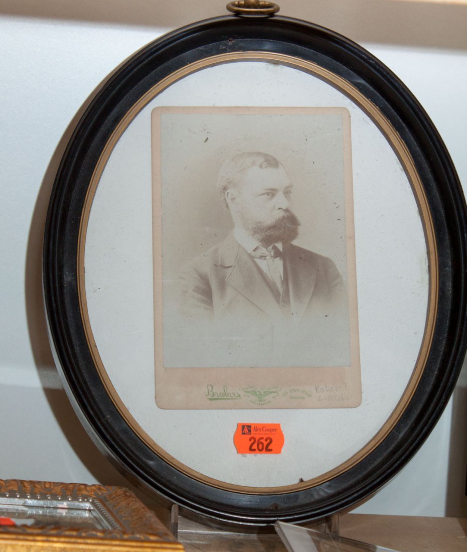 [Photography] Cabinet card of Robert T. Lincoln: Robert Todd Lincoln (1843-1926, first son of Abraham Lincoln, Secretary of War, 1881-'85) mounted on card with credits of Brisbois, Chicago