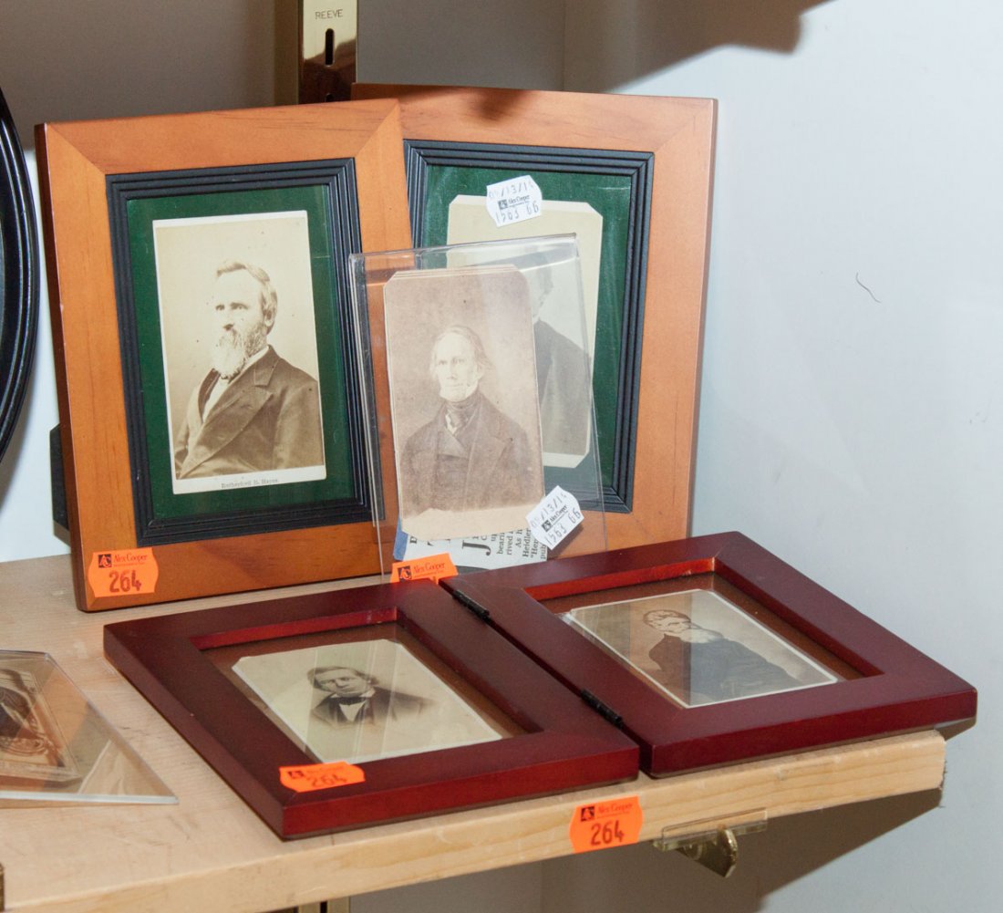 [Photography] Five cartes de visite, politicians: and others, including Rutherford B. Hayes, S.J. Tilden, Rev. H.W. Beecher, John Brown, and Henry Clay