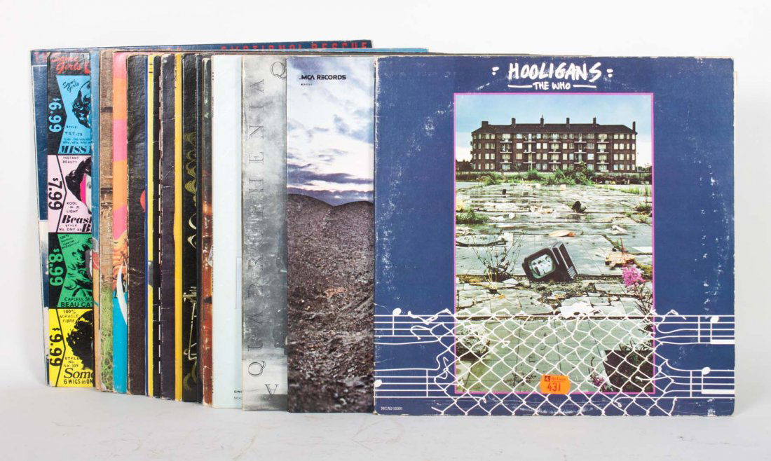 21 assorted classic rock LP's: artists include: The Who, Rolling Stones, Jimi Hendrix, The Grateful Dead, and Lynyrd Skynyrd