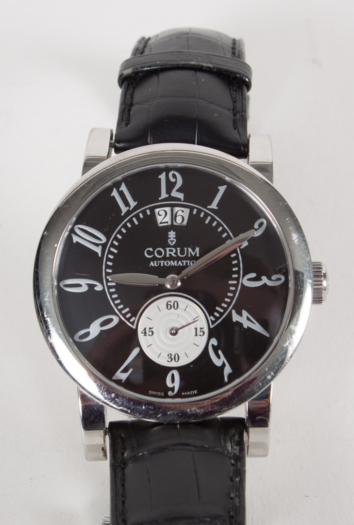 Gentleman's Corum Classical Grande Watch: with black leather band
