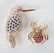 Lady's 14K gold hummingbird pin & spider pin