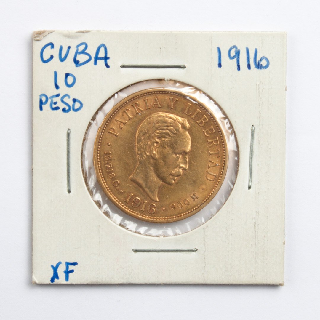 Cuba gold 10 pesos, 1916: (AU)