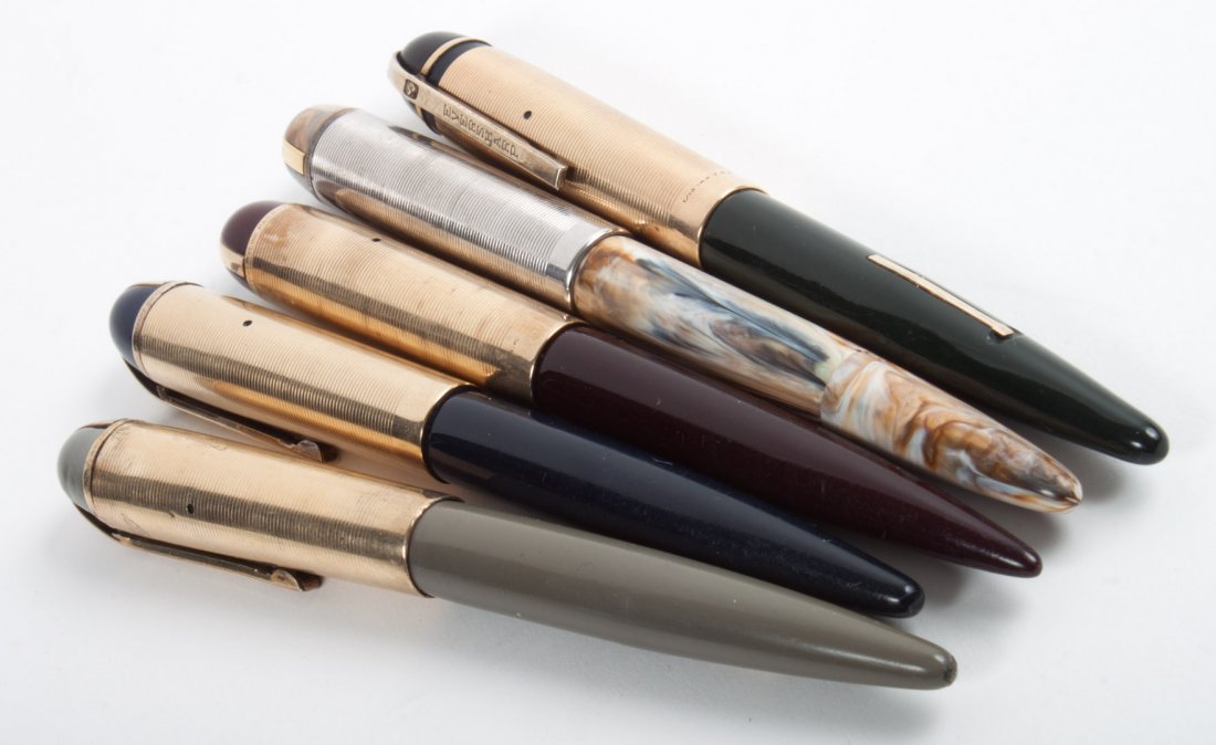 Five Weaver fountain pens: all with 14K nibs