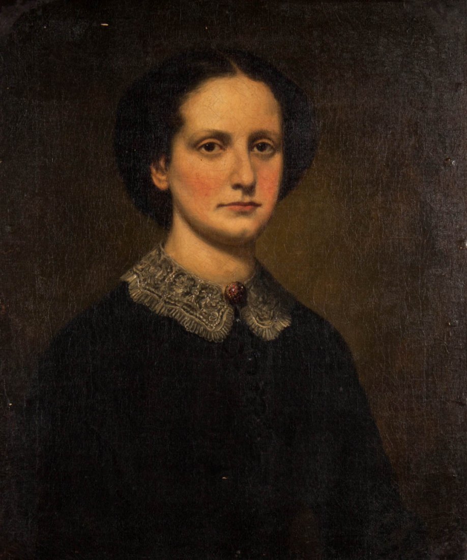 George Healy. Portrait of a Lady, oil on canvas: George Peter Alexander Healy (American, 1813-1894). Signed and dated "G.P.A. Healy, 1864" cr, 24 x 20 in., framed