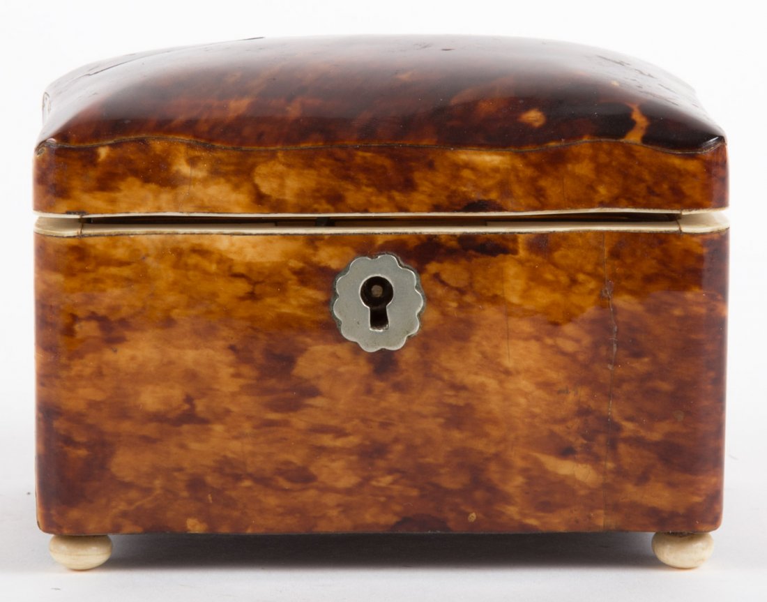 Victorian tortoiseshell tea caddy (1 of 5)