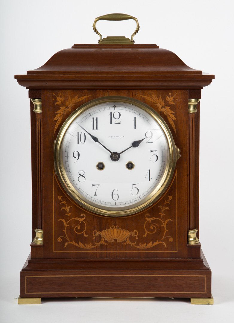 French inlaid mahogany mantel clock (1 of 4)