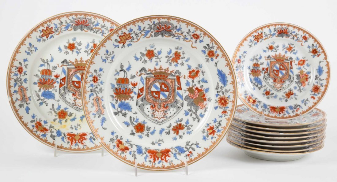 11 Samson porcelain armorial cabinet plates (1 of 3)