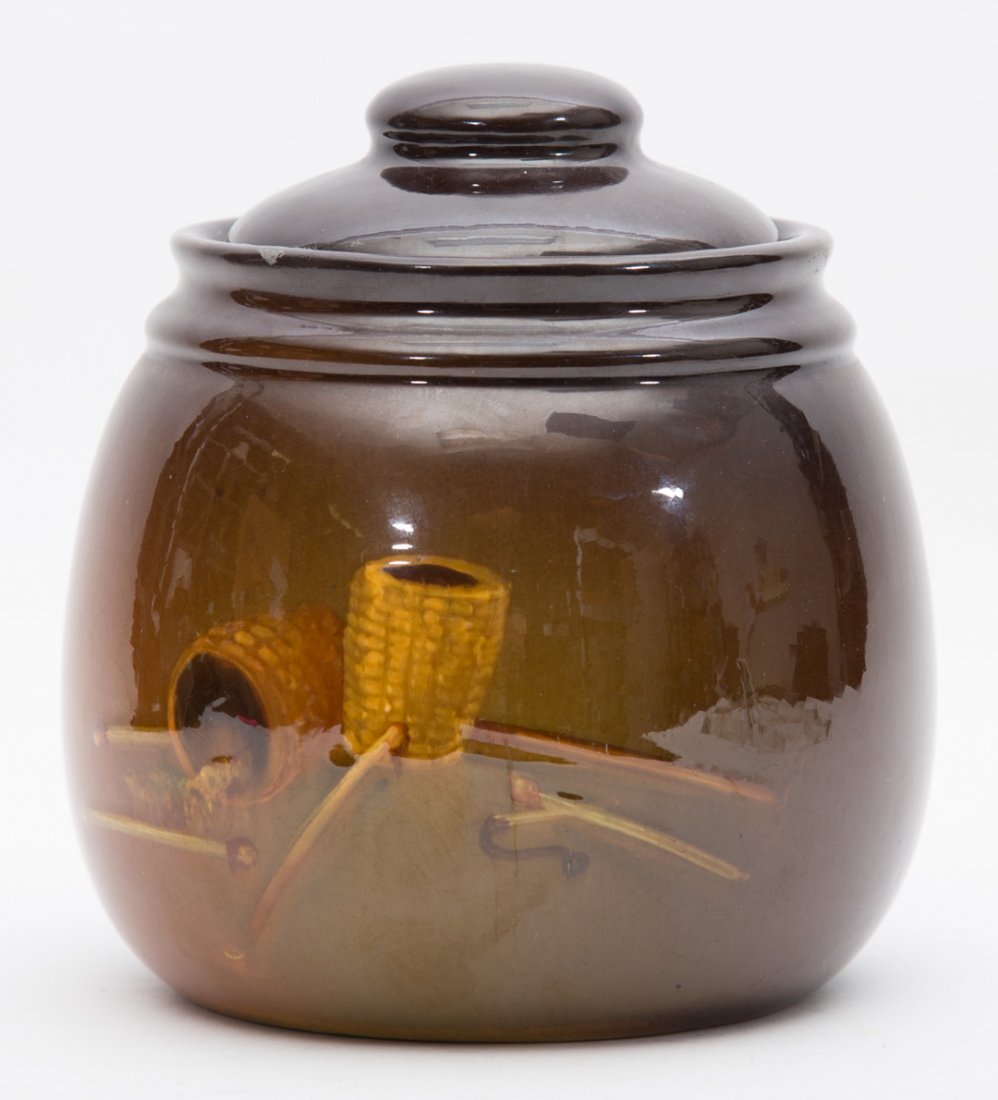 Weller matte glazed pottery tobacco jar (1 of 5)