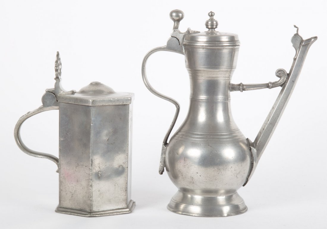 German pewter coffee pot and flagon (1 of 6)