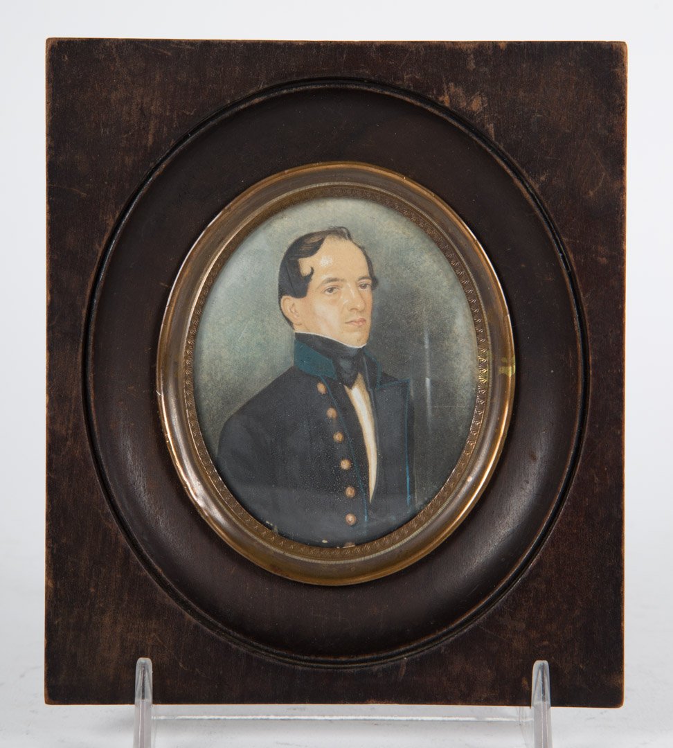 American School, 19th c. Miniature portrait of man (1 of 2)