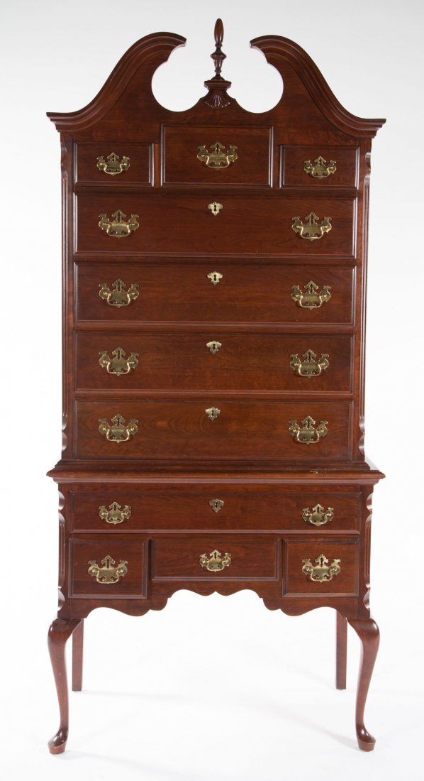 Queen Anne style cherrywood highboy (1 of 5)