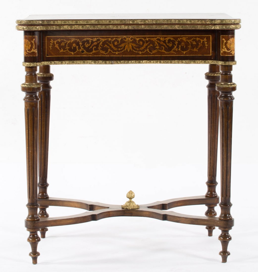 Louis XV style marquetry inlaid games table (1 of 6)