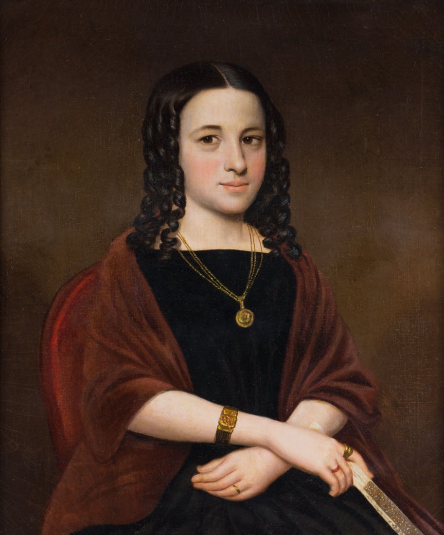 American School, 19th c. Portrait of a Lady, oil (1 of 4)