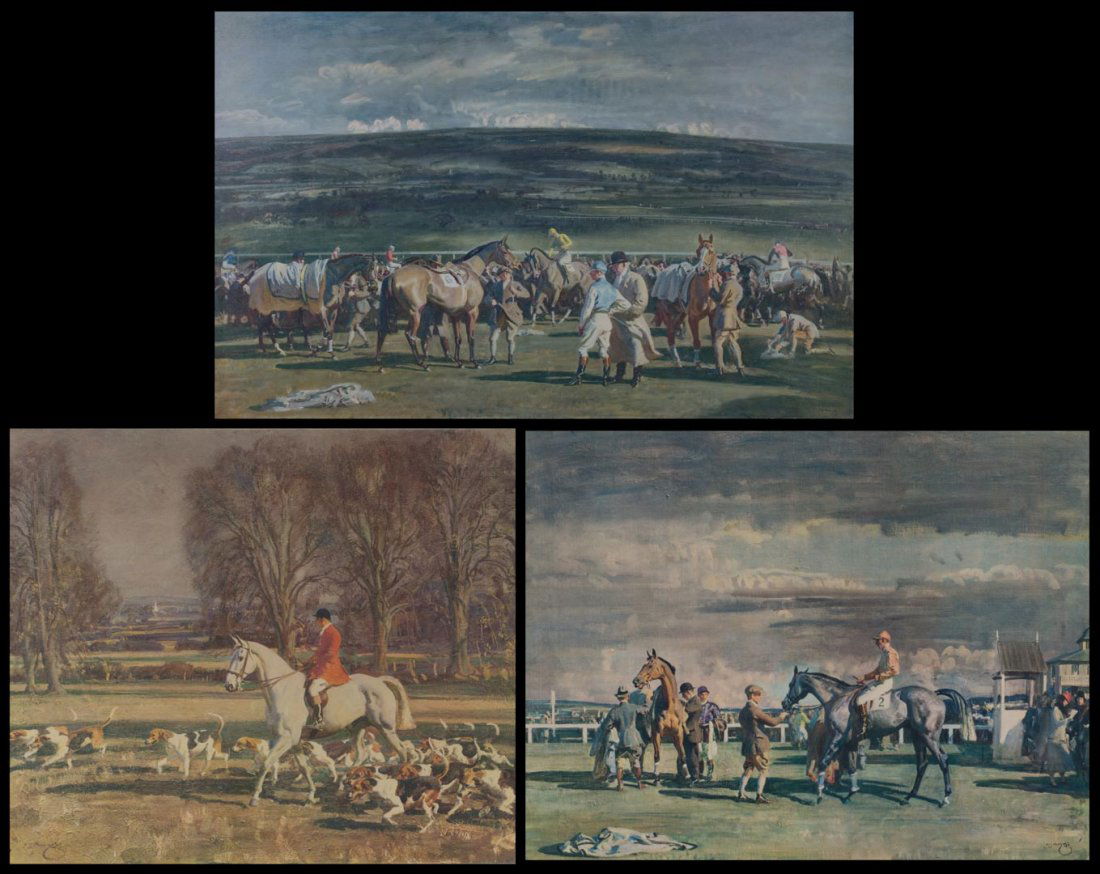 Alfred Munnings. Three equestrian themed prints (1 of 10)