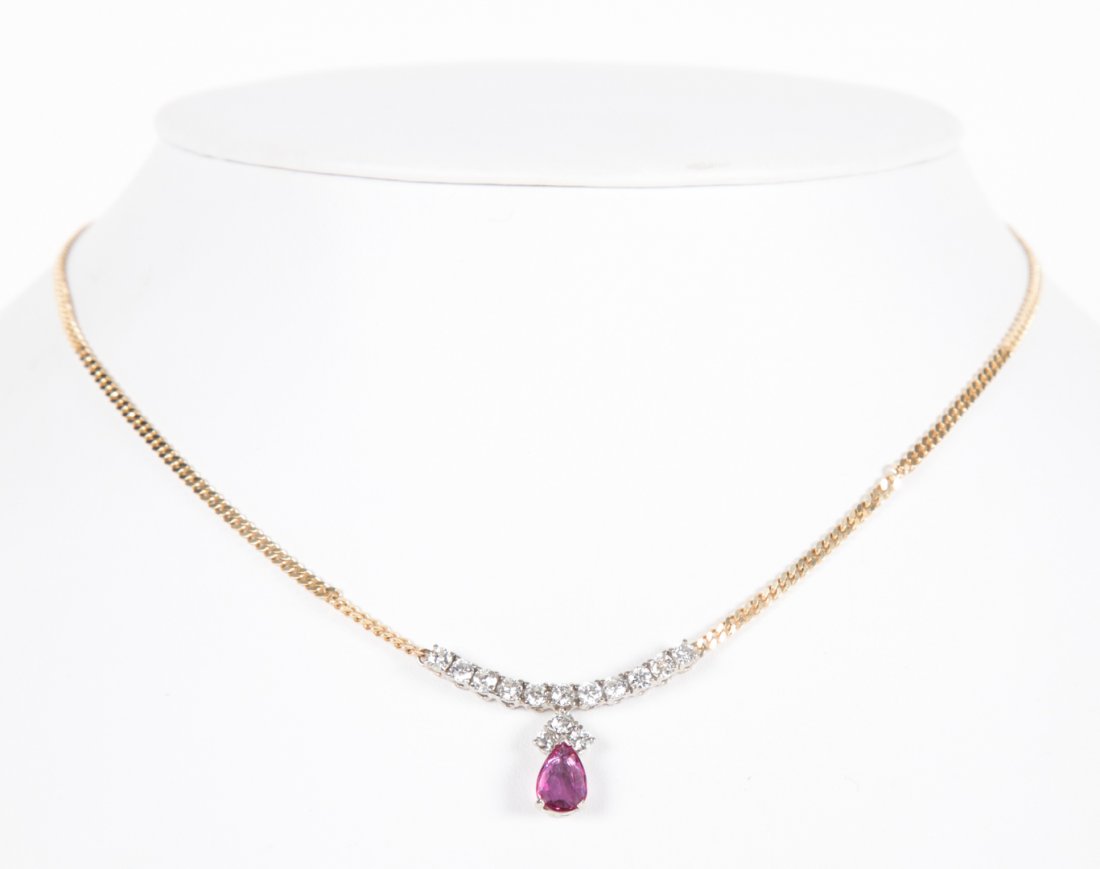 A Lady's Ruby and Diamond Necklace (1 of 3)