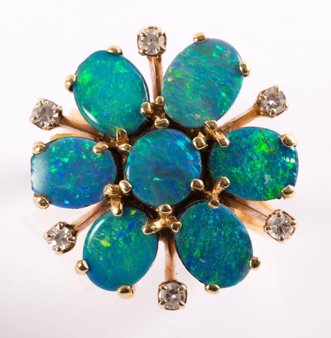 A Black Opal and Diamond Cocktail Ring (1 of 6)