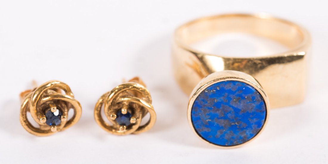 A Lapis Lazuli Ring and Sapphire Earrings (1 of 6)