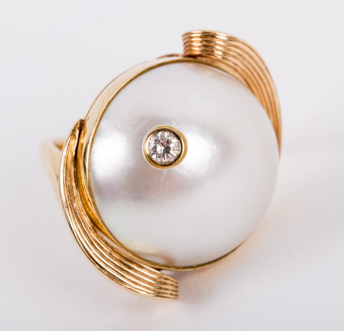 A Mid Century Modern Ruser Mabe Pearl Ring (1 of 5)