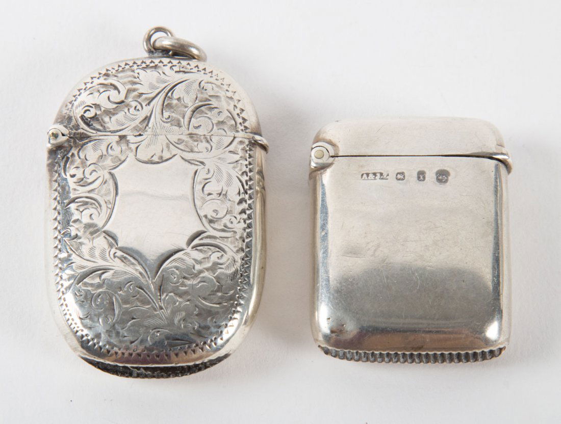 Two English sterling silver match safes (1 of 3)