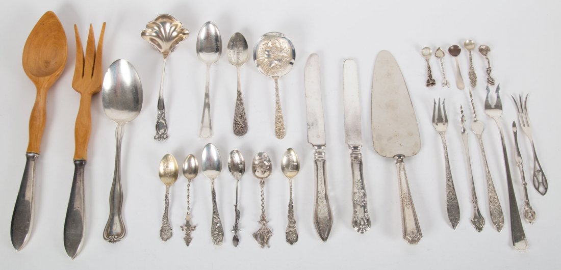 Assorted American & Continental sterling flatware (1 of 6)