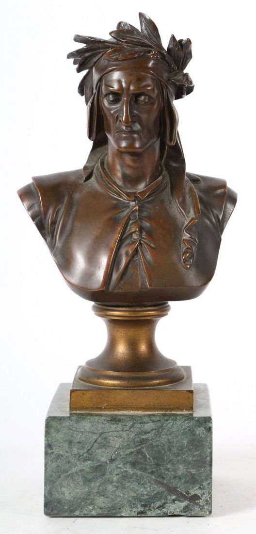 Carrier-Belleuse. Bust of Dante bronze (1 of 5)