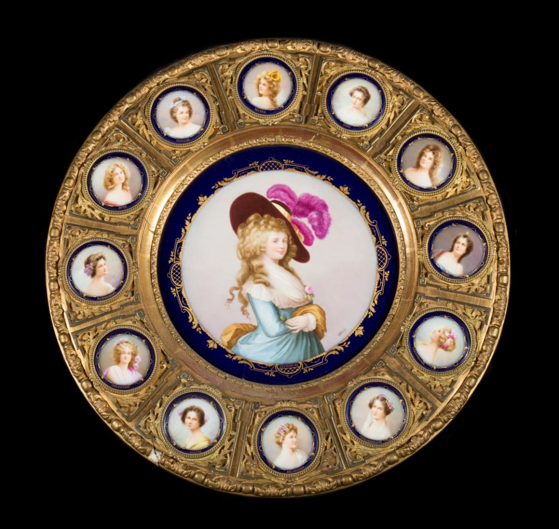 Hutschenreuther painted porcelain portrait plaque (1 of 6)