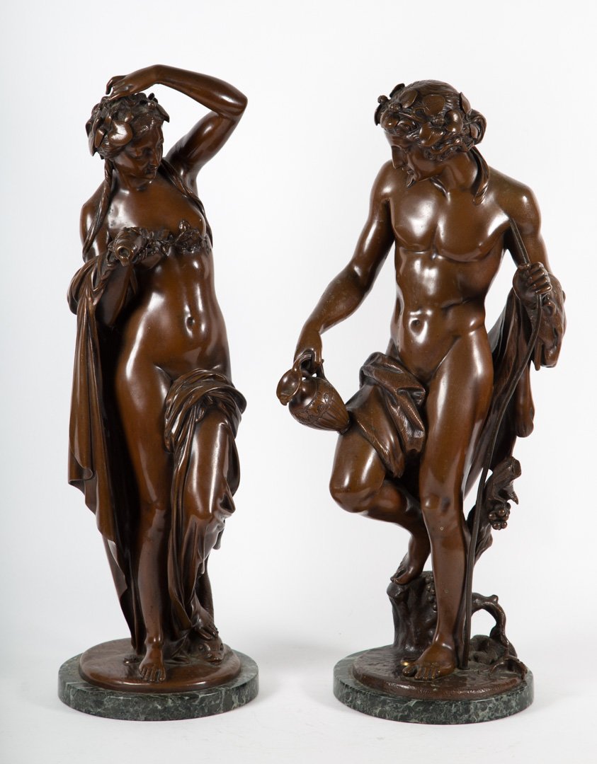 Pair of French classical style bronze figures (1 of 4)