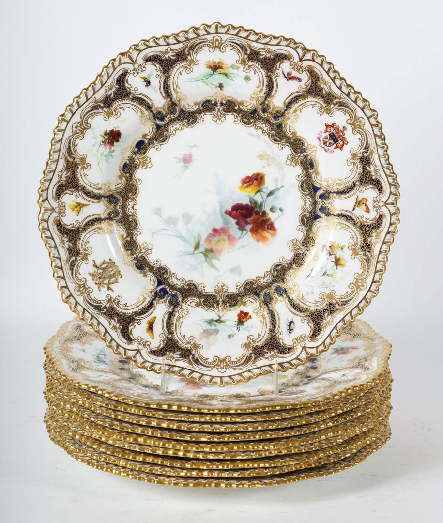 12 Royal Worcester china armorial plates and dish (1 of 3)