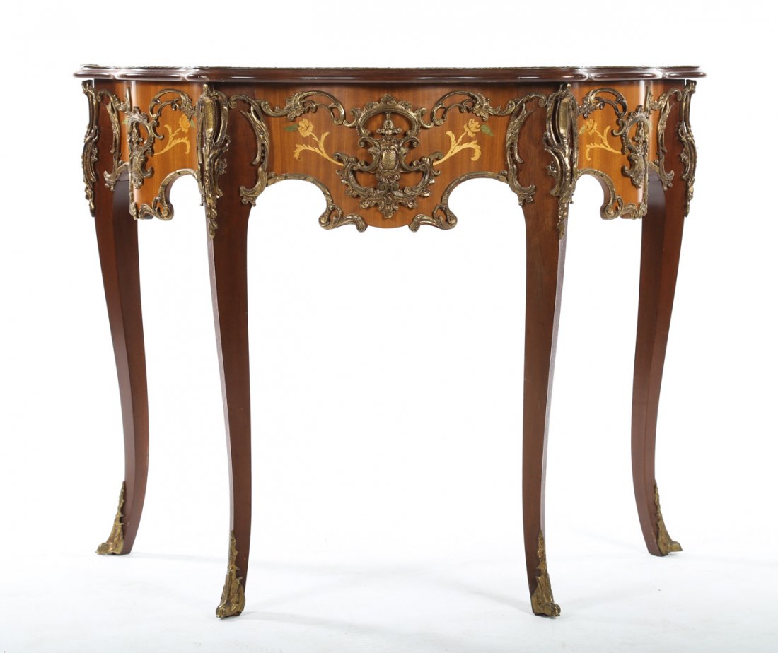 Louis XV style marquetry inlaid side table (1 of 3)
