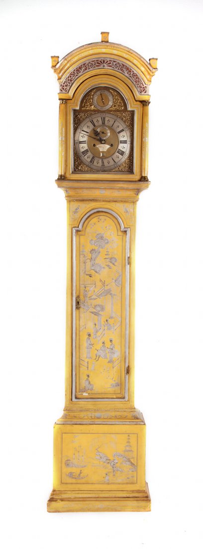 Queen Anne japanned tall-case clock (1 of 7)