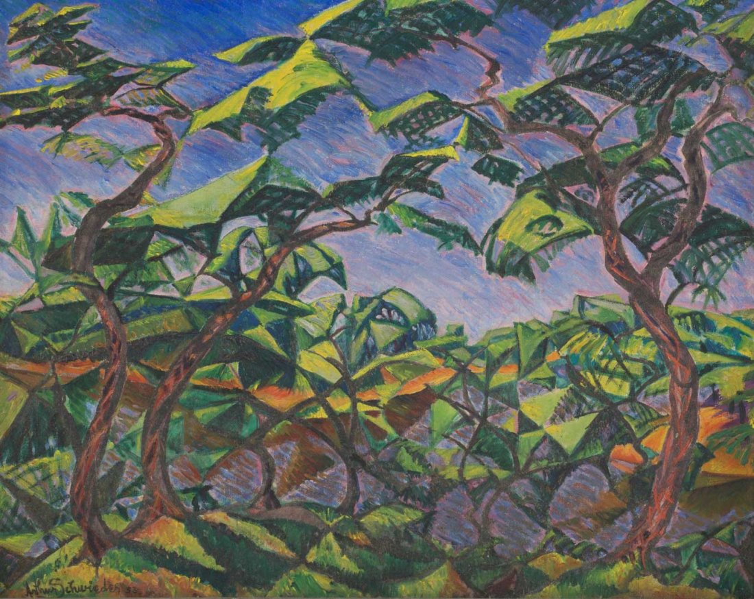 Arthur I. Schwieder. "Summer Trees," oil on board (1 of 4)