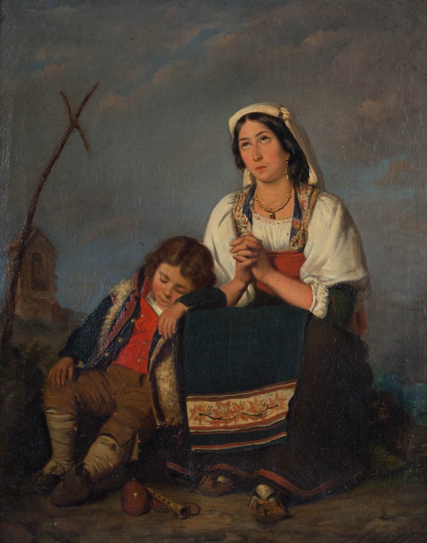 Italian School, 19th c. Sicilian Mother and Child (1 of 4)