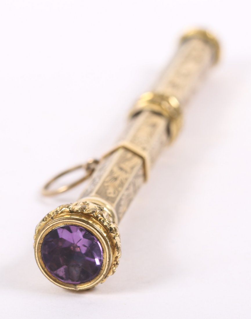 A Victorian Pencil with Amethyst & Gold (1 of 4)