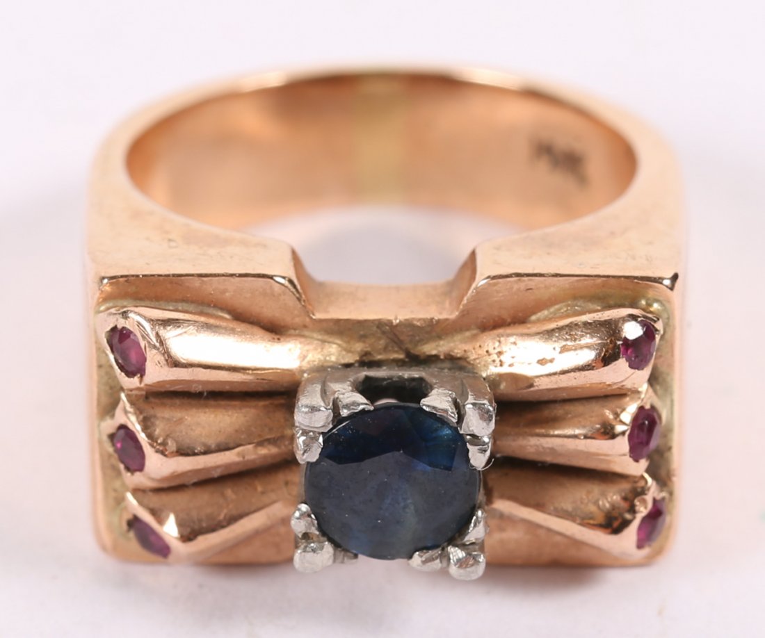A Rose Gold Sapphire & Ruby Ring (1 of 5)