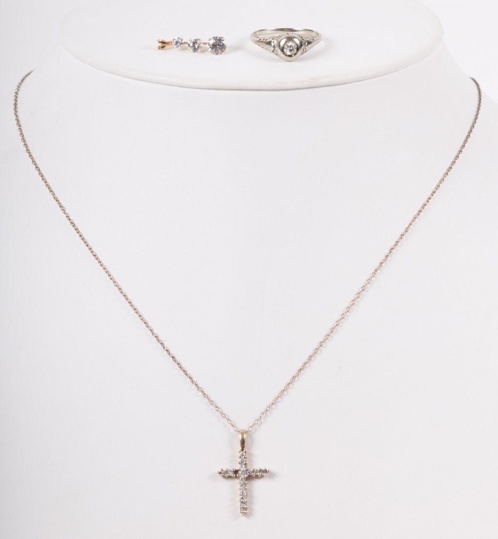 A Diamond Filigree Ring and Diamond Cross (1 of 6)