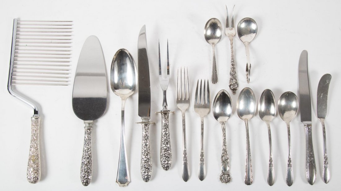 Assorted American & Continental silver flatware (1 of 7)