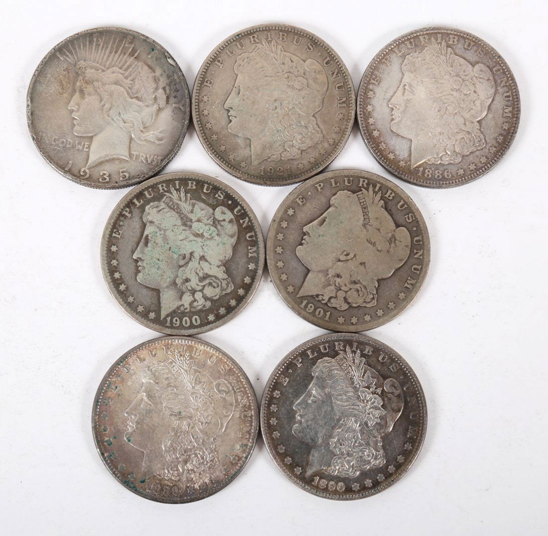 [USA] 7 Silver Dollars, 1886-1935 (1 of 2)