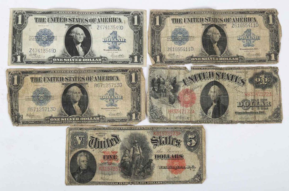 [USA] 5 US Large Notes, 1907-23 (1 of 3)