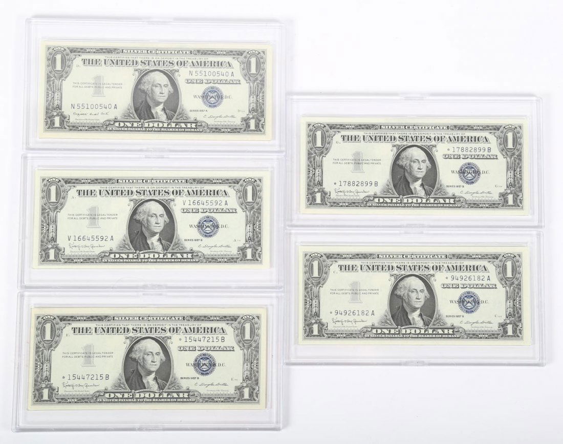 [USA] 5 1957 Silver Certificates (1 of 2)