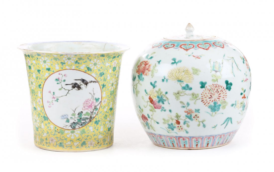 Chinese Export Famille Rose melon jar & planter (1 of 8)