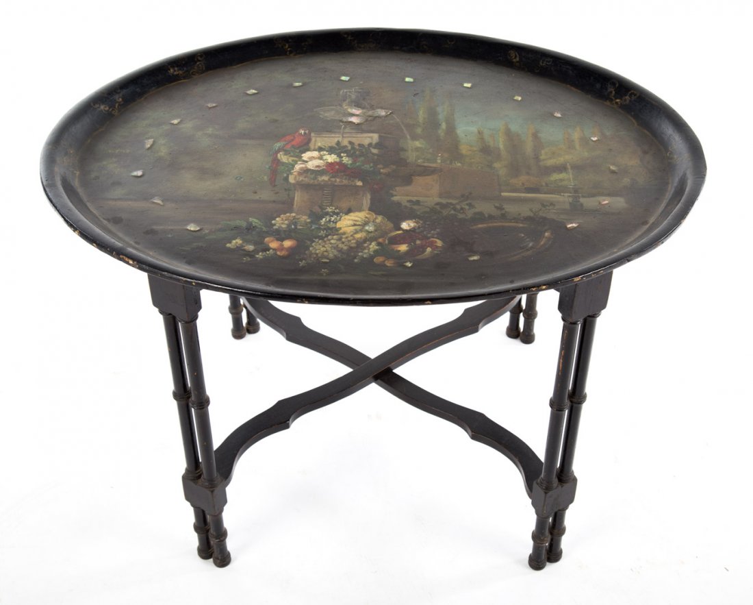 Victorian papier mache oval tray (1 of 3)