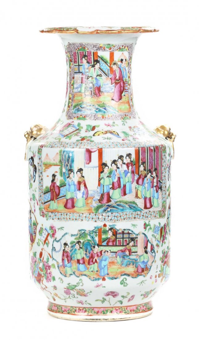 Chinese Export Rose Mandarin porcelain vase (1 of 5)