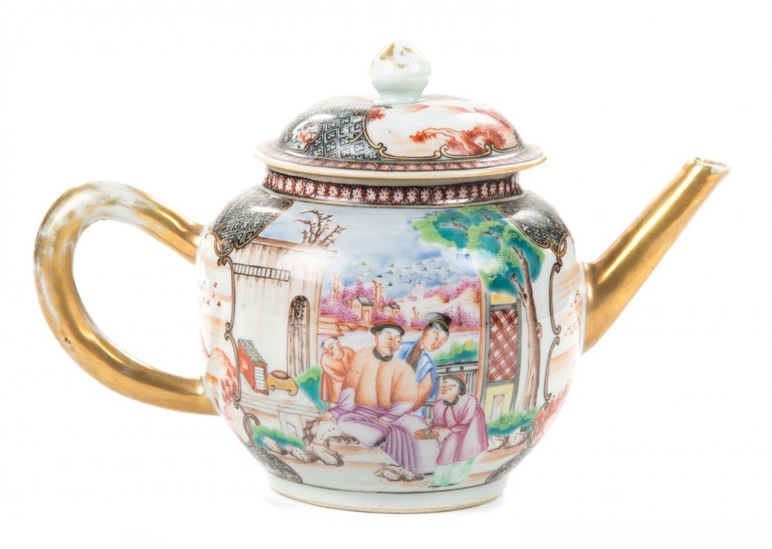 Chinese Export Mandarin palette porcelain teapot (1 of 5)