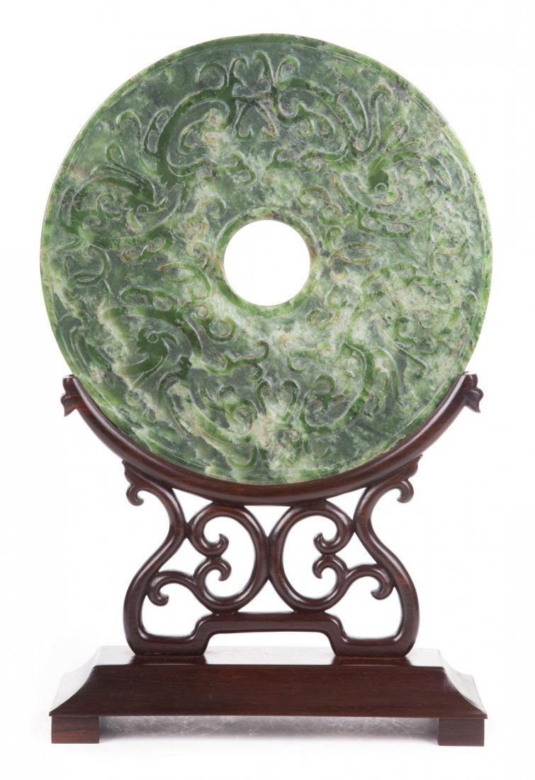 Chinese carved jade pi (1 of 4)
