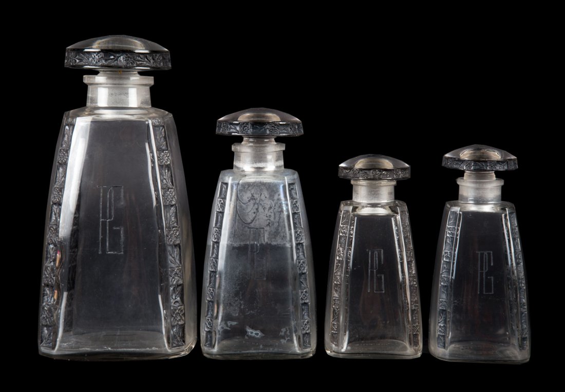 4 Lalique crystal Fleurettes vanity bottles (1 of 4)