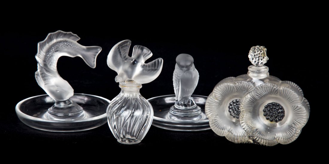 2 Lalique crystal perfume bottles & ring holders (1 of 5)