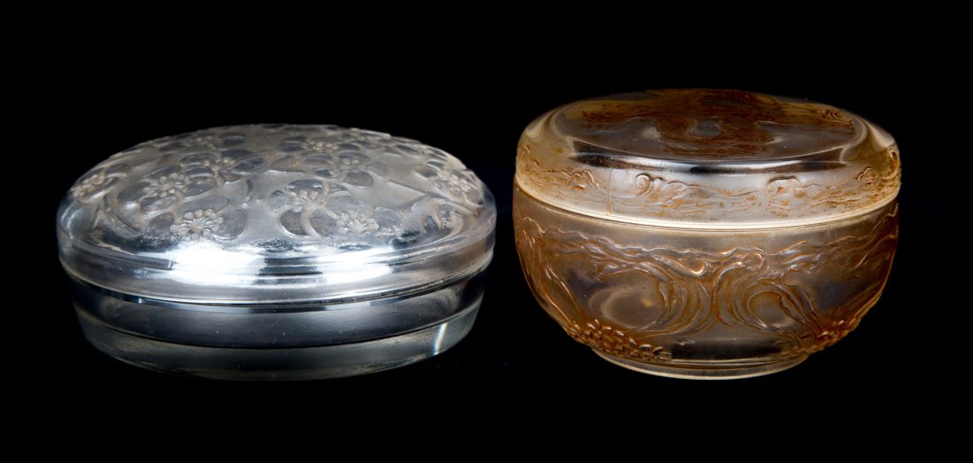 2 Lalique crystal circular vanity boxes (1 of 4)