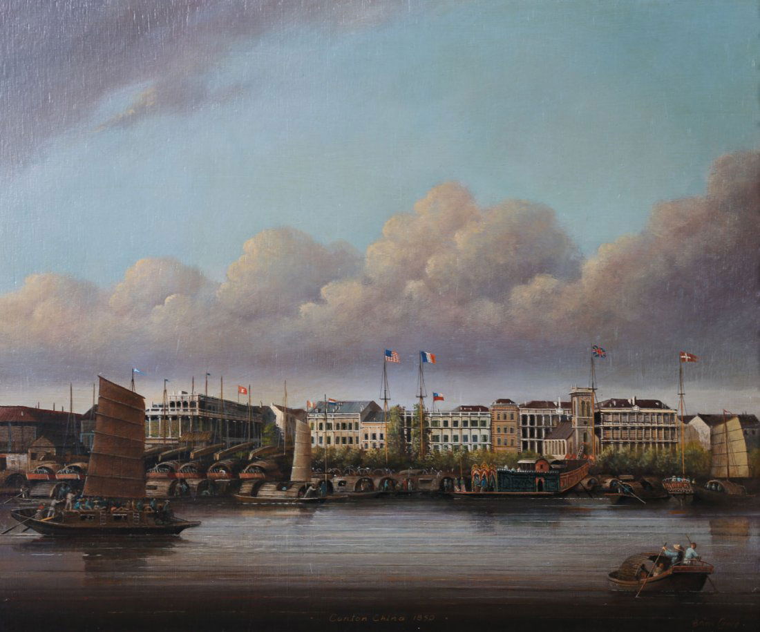 Brian Coole "Canton China, 1850," oil on board (1 of 5)