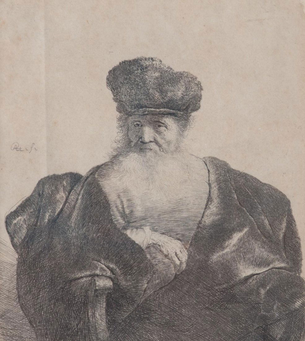 Rembrandt Van Rijn "Old Man with Beard..." etching (1 of 3)
